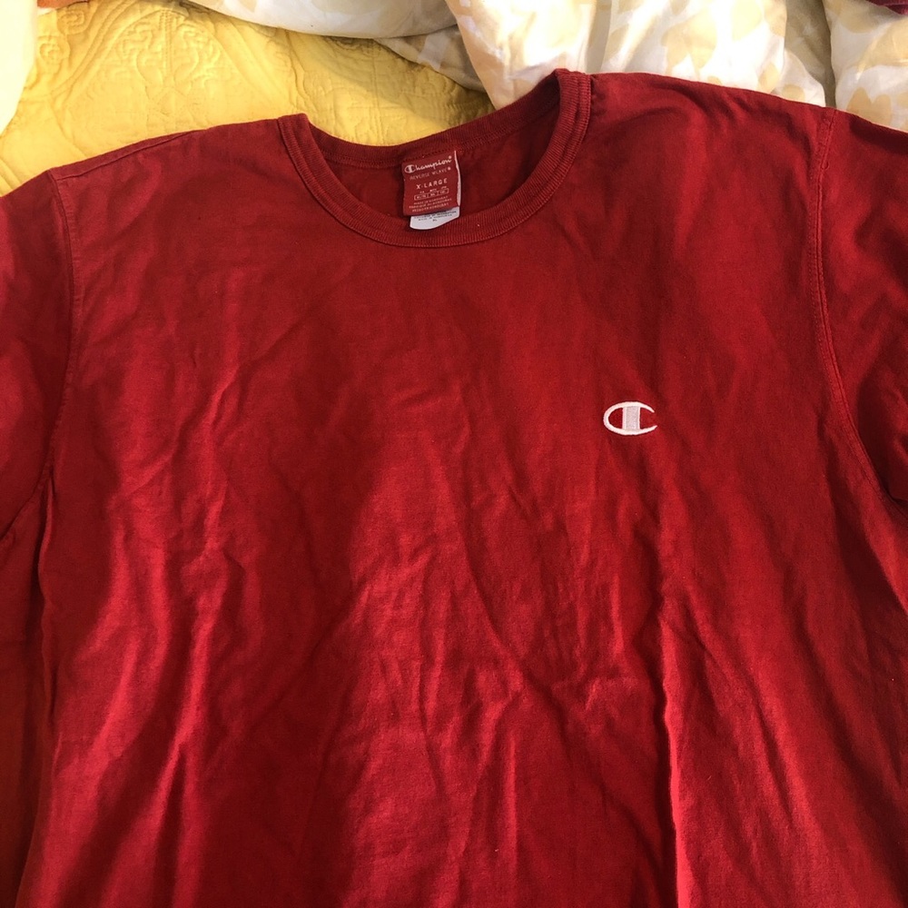 Red champion t shirt